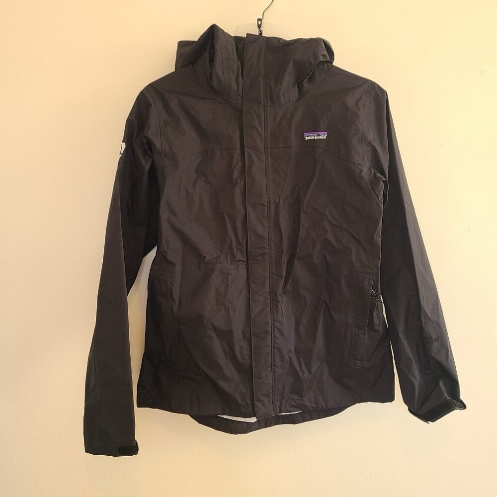 Patagonia Women’s Torrentshell Black Rain Jacket Hooded H2NO Size M